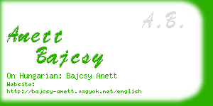 anett bajcsy business card